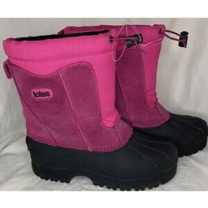 Totes Kids Chilly Boots Size 6M - Black & Fuchsia, Warm & Stylish